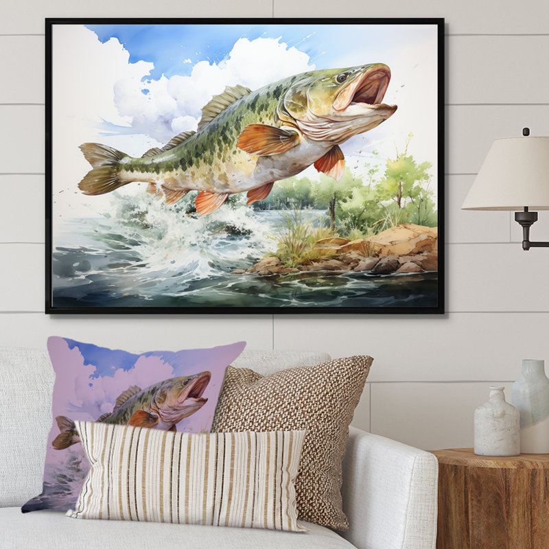 " Fishing Dreams II ", Black Floater Framed, 34" H x 44" W