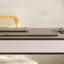 Bureau à hauteur réglable minimaliste en cuir à double moteur avec tiroirs