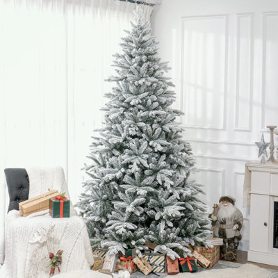 Arbre de Noël artificiel enneigé avec base en métal robuste