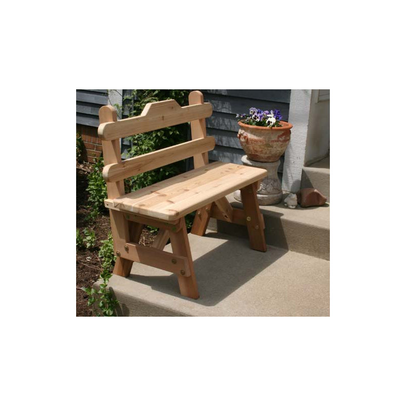 Banc de jardin en cèdre Tillison, H 34 po x l 36 po x P 24 po, Teinture / scellant cèdre