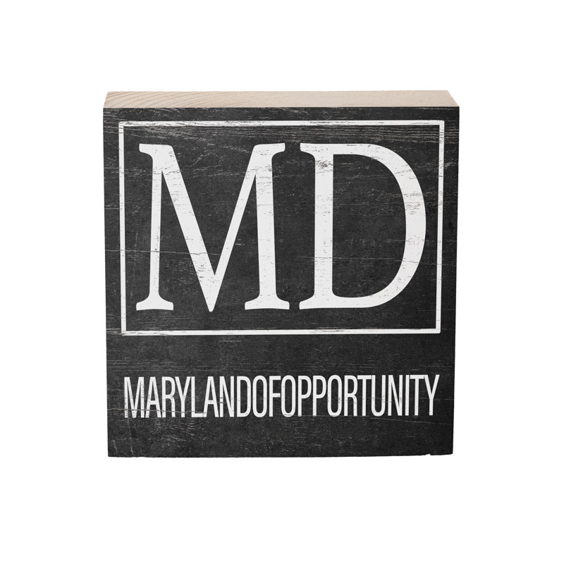 State Wooden Plock Maryland 6x6"