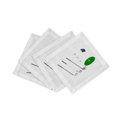 Golf Cotton Sateen Cocktail Napkins