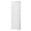 Grande armoire de rangement pour salle de bain, armoire de rangement autoportante avec tiroir et tablette réglable, panneau de fibres à densité moyenne avec finition peinte, blanc-1025459863