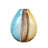 Damiani Glass Rounded Ombre Decorative Multi Colored Vase with Brown Textured Stripe Details