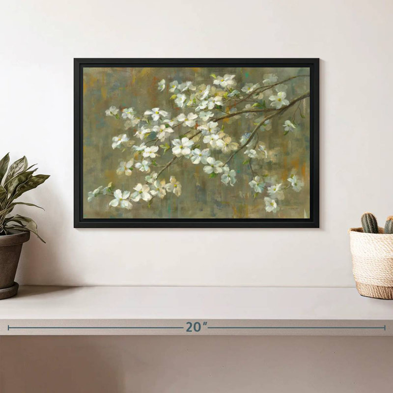 Dogwood In Spring, Floating Frame Black, 13" X 9"