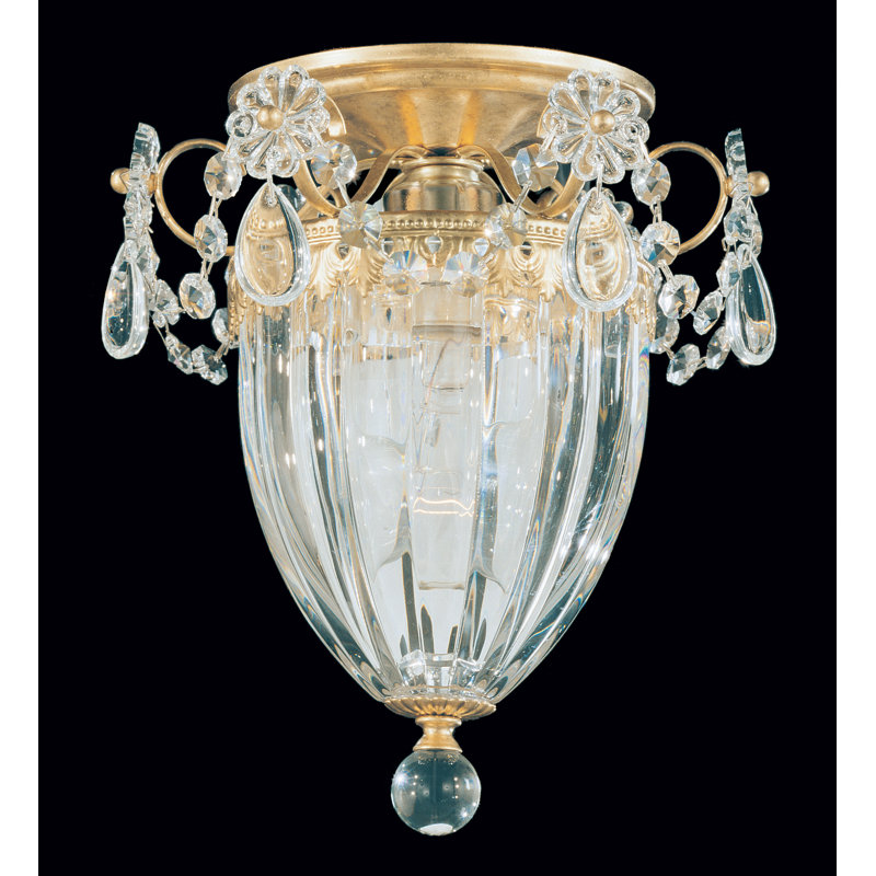 Bagatelle Glass Semi Flush Mount, Heirloom Gold