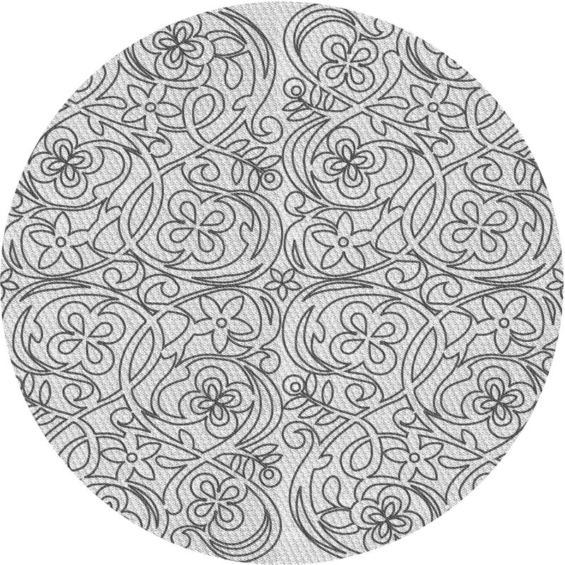 Floral Indoor Rug, Round 8'