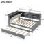 Lit plateforme en bois avec lit gigogne, tablettes et tête de lit-1536643914
