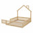Wood House Platform Bed With Guardrail-878043040