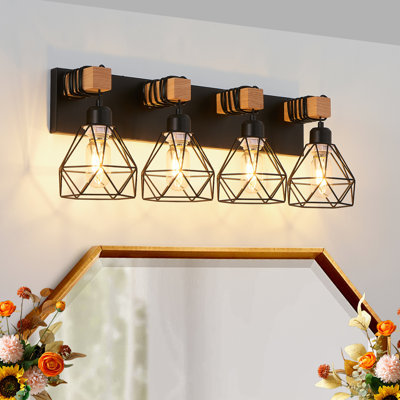 Luminaire géométrique pour meuble-lavabo 4 lumières