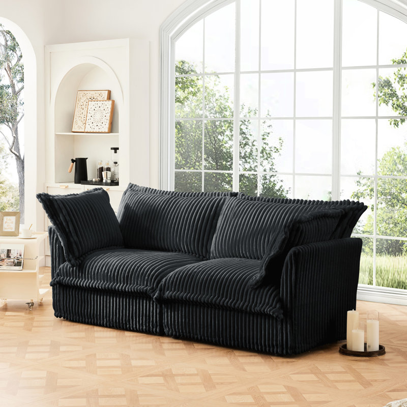Canapé convertible moderne multi-housses pour salon, idéal pour les petits espaces avec housse amovible et coussins confortables