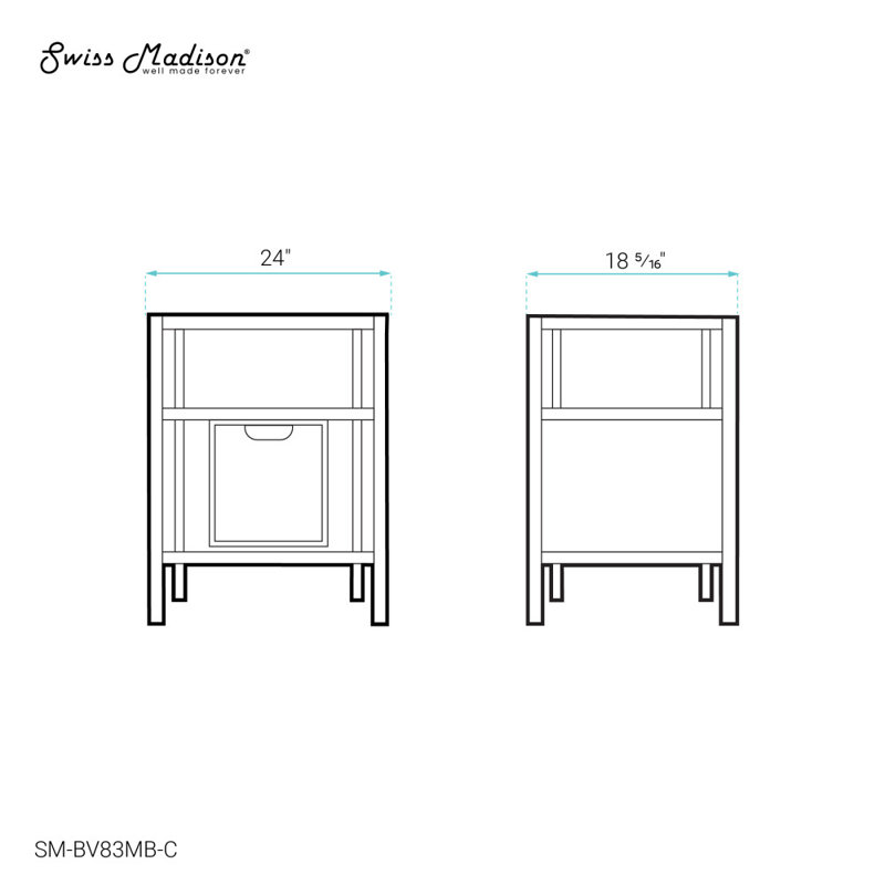 Meuble-lavabo autoportant Ivy 24