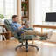 Fauteuil de bureau ergonomique surdimensionné avec chaleur et massage, hauteur réglable, repose-pieds inclinable et rétractable et massage à 4 points, vert-2137611487