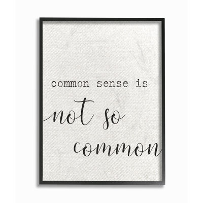 « common sens not common », impression
