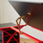 Table à dessin rouge avec tabouret