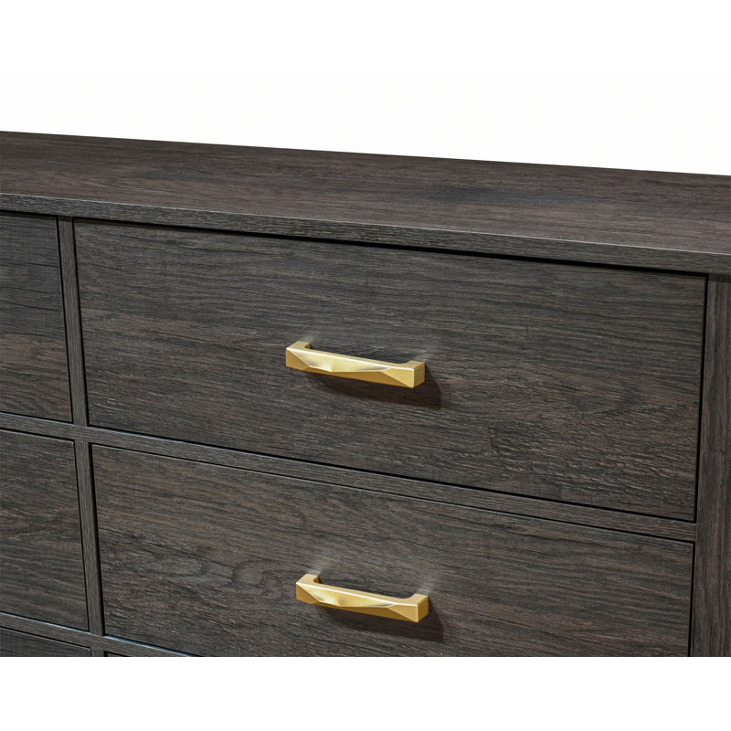 Commode de rangement à 6 tiroirs avec poignée en métal, commode décorative