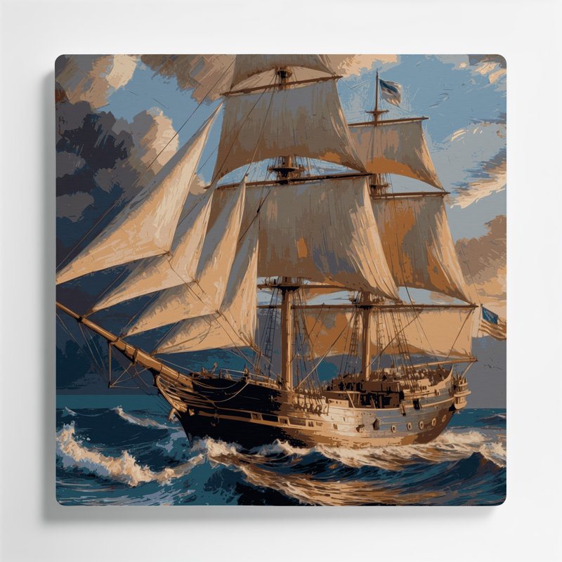 Art mural nautique classique gris nautique, H 16 po x l 16 po