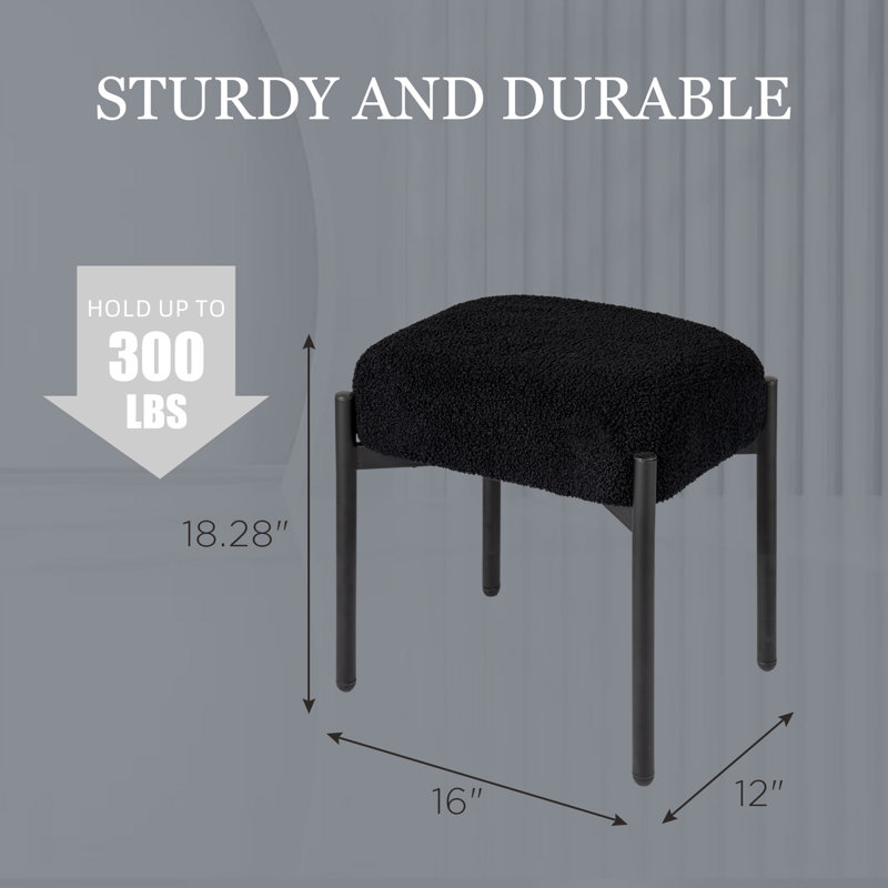 Tabouret d'appoint Jonuz Steel, Noir