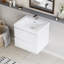 Meuble-lavabo flottant avec lavabo, peu encombrant et fonctionnel pour les salles de bain modernes.-114225429