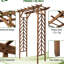 Treillis arqué en bois 79 po - Style campagne élégant pour dessus de pergola de style jardin, construction en bois classique. Le bois, le toit, rehausse le décor. Étapes d'assemblage faciles