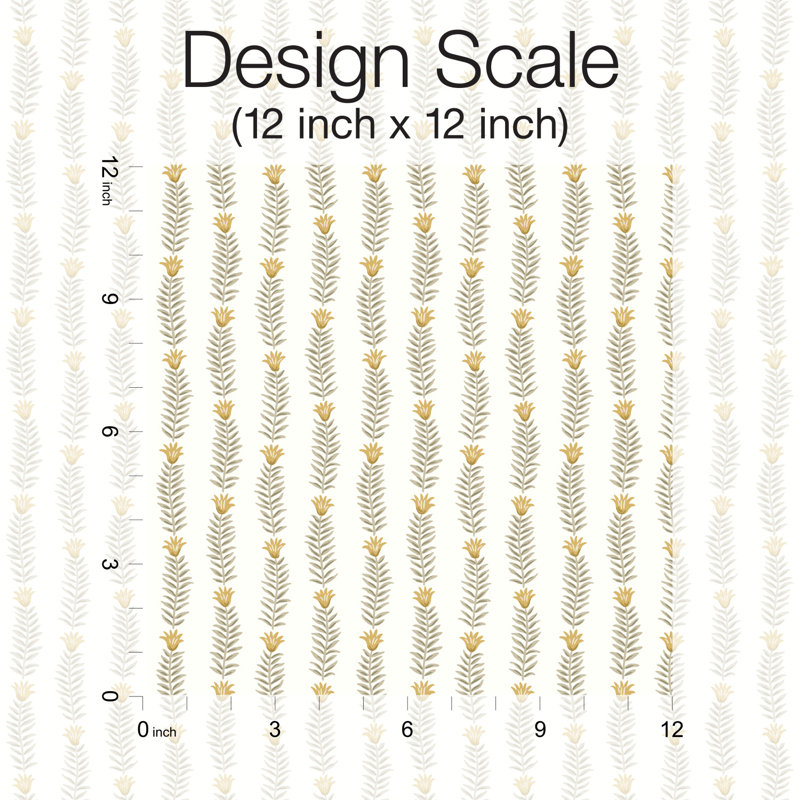 Eden 27" L x 27" W Smooth Wallpaper Rol, White/Beige