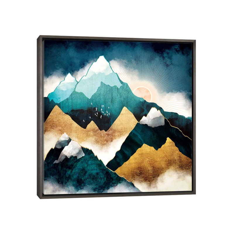 Jour - reproduction d'art graphique, Aucun mat, H 18 po x l 18 po x 1,5 po, Toile avec cadre gris