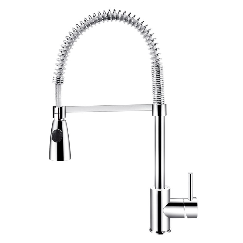 Robinet de cuisine à poignée simple pull down