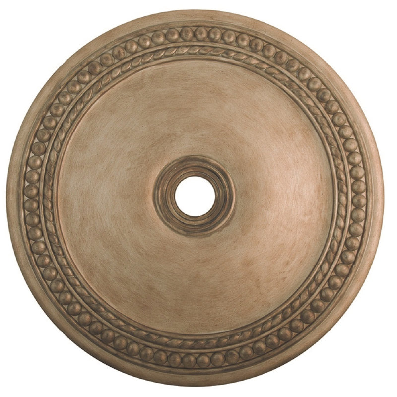 Cavandale Ceiling Medallion, Hand Painted Antique Silver Leaf