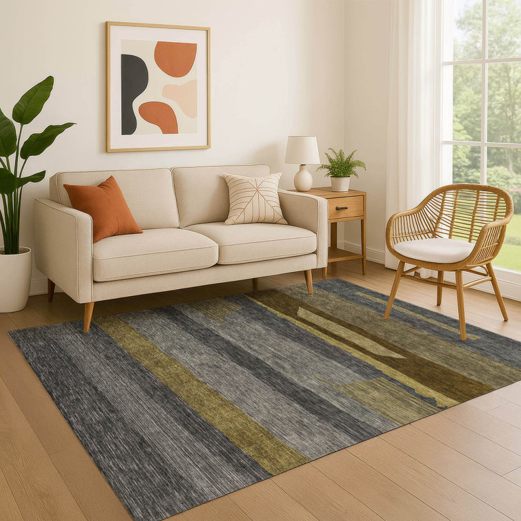 Premium Machine Washable Lubbers AMF1736 Stripe Rug