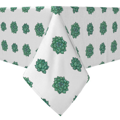 Fabric Textile Products, Inc. Rectangular Tablecloth, 100% Cotton, 60X104", Echeveria Plants