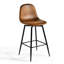 Swivel Upholstered Counter Stool with Metal Frame