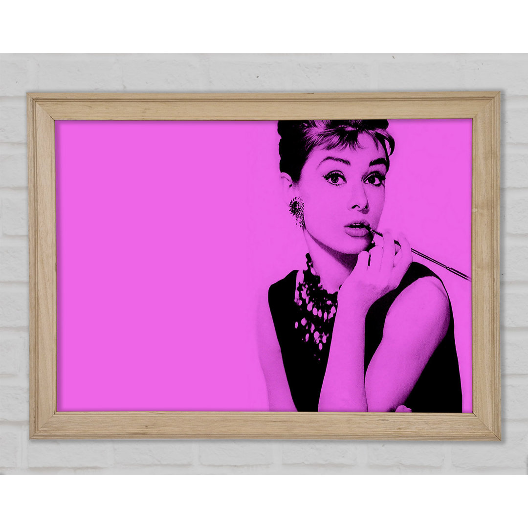 Audrey Hepburn Pink - Einzelner Bilderrahmen Kunstdrucke