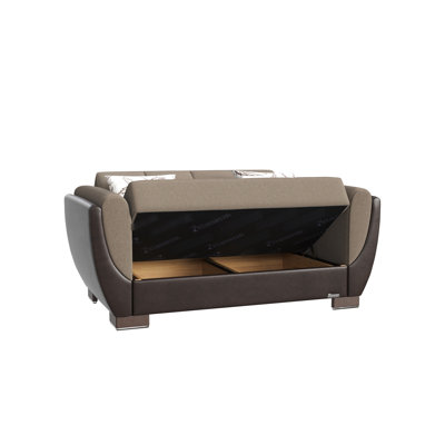 Avec rangement, unité centrale en chenille beige / brun Élégant et fonctionnel. Idéal pour les petits dortoirs. Fabriqué en Turquie. Ours 600 lb Revêtement de siège moelleux. Nettoyer les taches chenille convertible préféré. Moderne