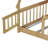 Full Size Rubber Wooden Frame Material Tent-Shaped Floor Bed Frame,With Guardrails,Slats And Door