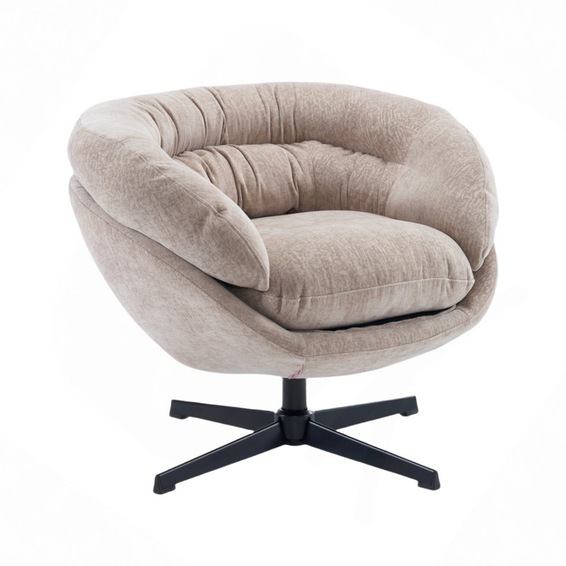 Upholstered Swivel Accent Chair, Brown Chenille