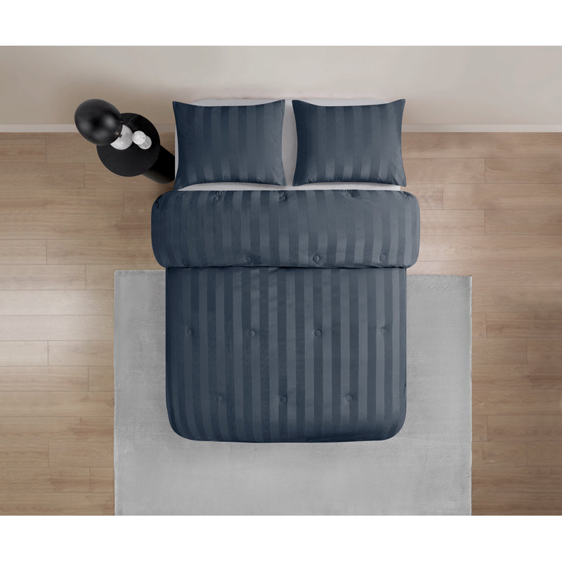 Ensemble d'édredon 3 pièces Chelsea, Gris, Édredon pour très grand lit + 2 taies décorativ
