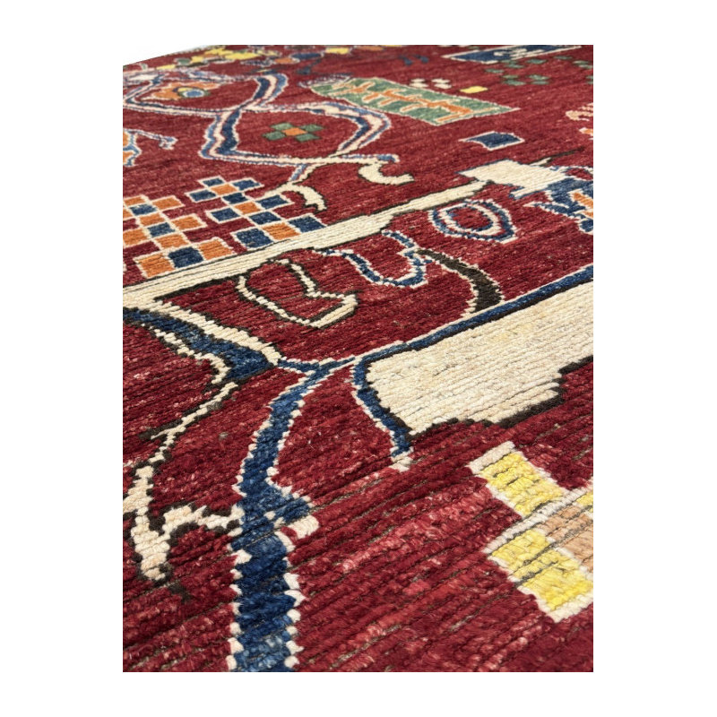 Tapis en laine d'agneau unique 7 pi 11 po x 10 pi 9 po Neevan