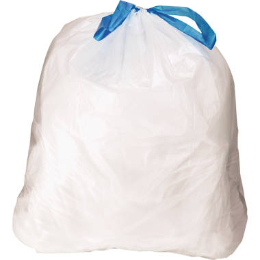happimess 13.2-Gallons White Plastic Recycling Drawstring Trash Bag  (3-Count) in the Trash Bags department at