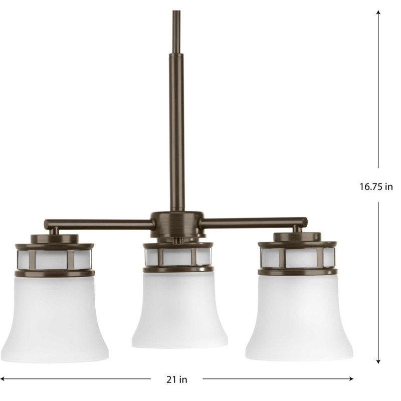 Cascadia 3 - Light Dimmable Classic / Traditional Chandelier, Antique Bronze