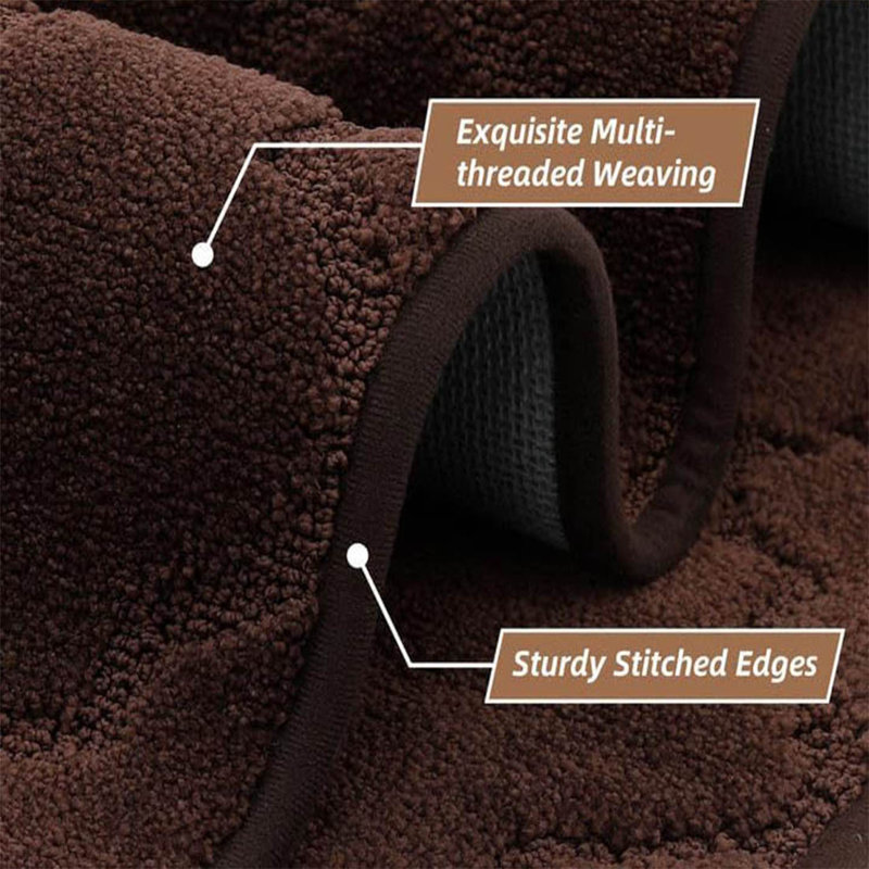 Nonslip Kitchen Rug Set 2 Pack, 51X76cm+51X122cm, Brown