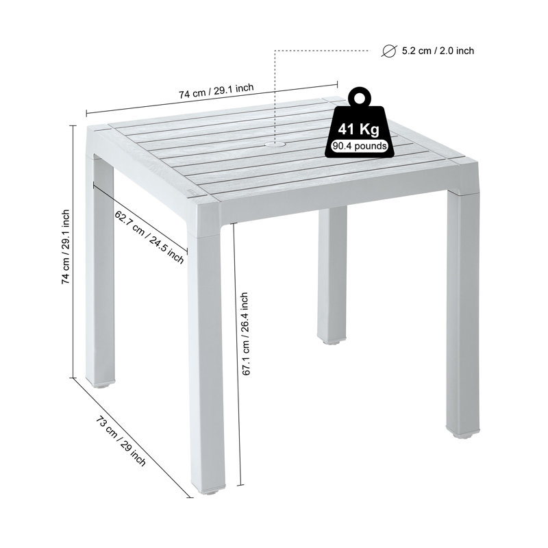 Ebern Designs Waconia 4 Seat Patio Table, Gray