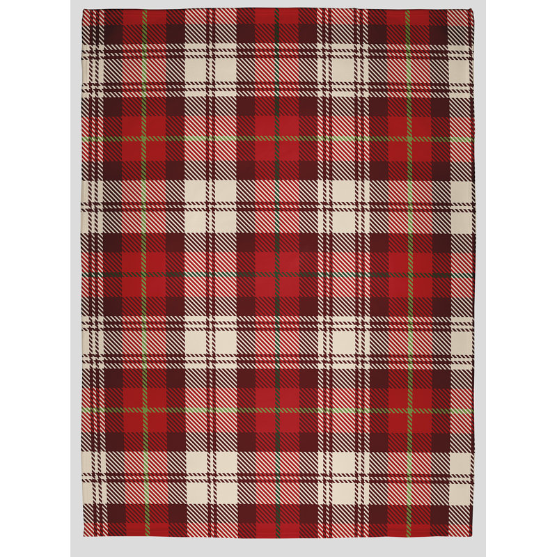 Jeté écossais hiver / Noël, Rouge foncé, L 30 po x L 39,75 po