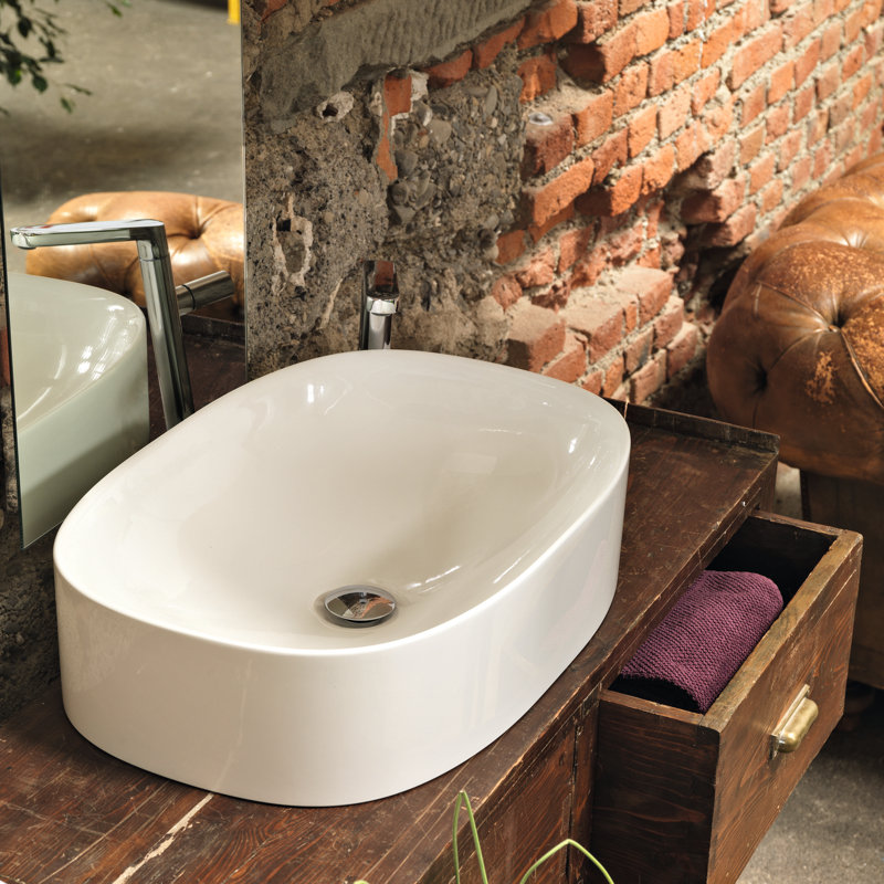 Lavabo de salle de bain vasque rectangulaire en céramique Wild
