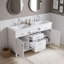 Meuble-lavabo double avec tiroirs et tablette réglable