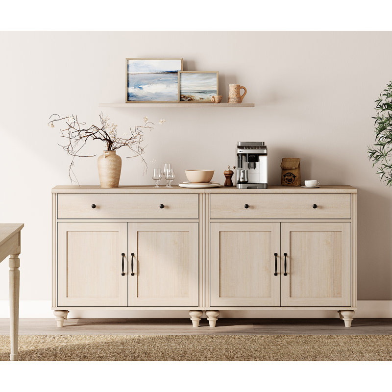 Table buffet 2 tiroirs Corretta, Beige