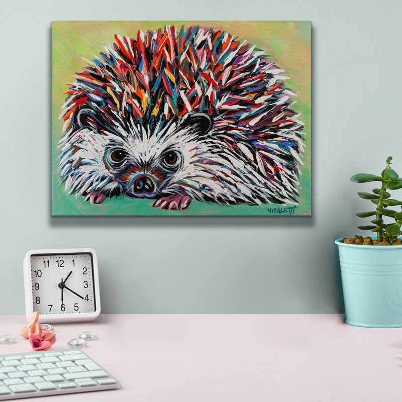 " Colourful Hedgehog " by Carolee Vitaletti, 12" H x 16" W x 0.75" D