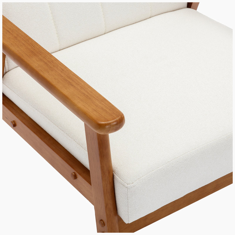Fauteuil de 25,39 po de largeur, 100 % lin beige