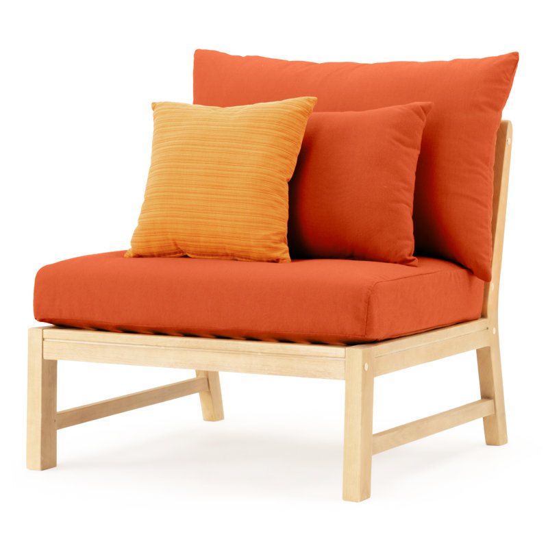 Chaise de patio Paulet avec coussins Sunbrella, Tissage uni Sunbrella® palette Cayenne