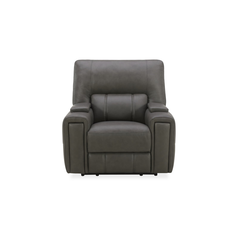 Harrison Leather Triple Power zero clearance recliner  Recliner, Coal