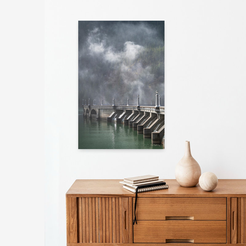 Barrage, architecture contemporaine abstraite, art forestier, H 24 po x l 16 po